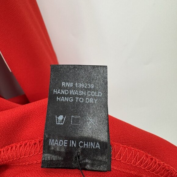 Tuckernuck Red Stretch Crepe Tate Dress sz M Long Sleeve Flounce Mini Ruffle NWT - Picture 7 of 8